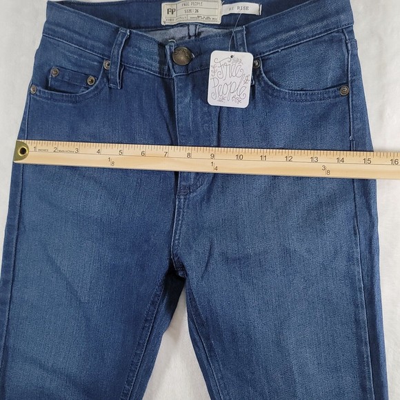 Free People Women's Jeans Size 26 Hi-Rise Skinny Blue Stretch Denim Made In USA - Picture 10 of 16